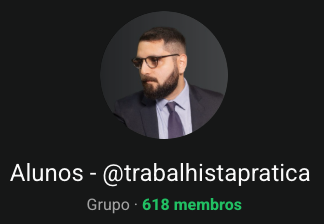 Comunidade de alunos - @trabalhistapratica com mais de 600 membros