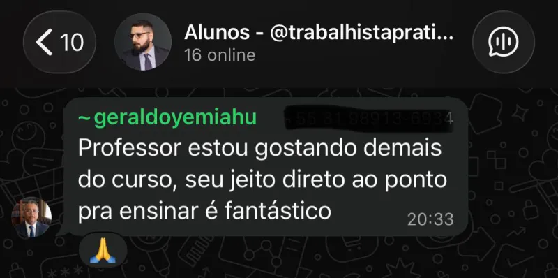 Depoimento de aluno 5